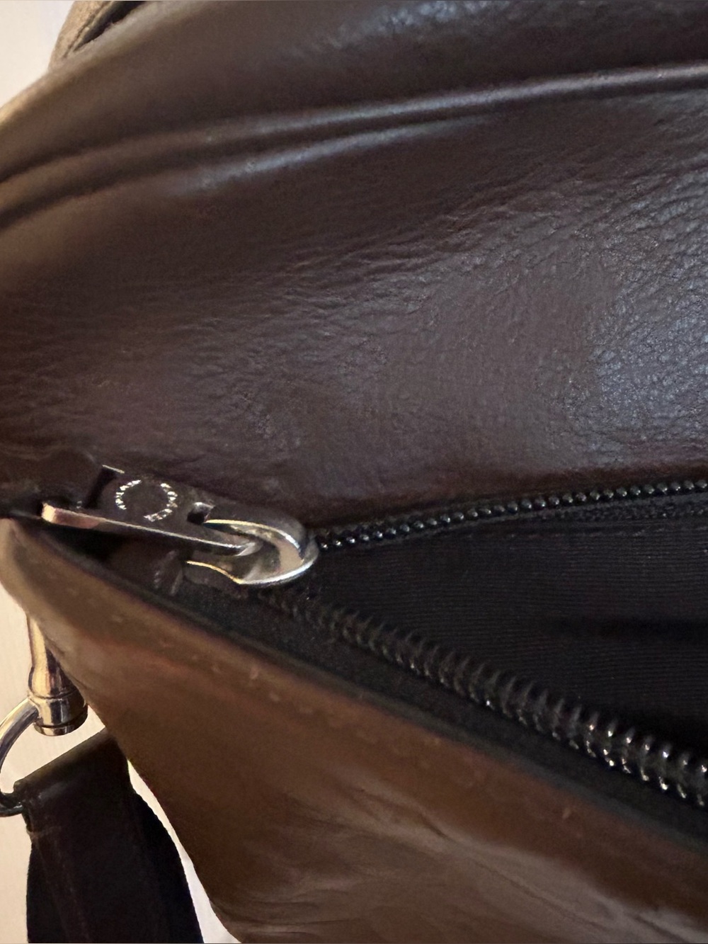 Coach Slim Brief Men's Embossed Leather Laptop Bag - Dark Brown F71798 - Picture 10 of 16
